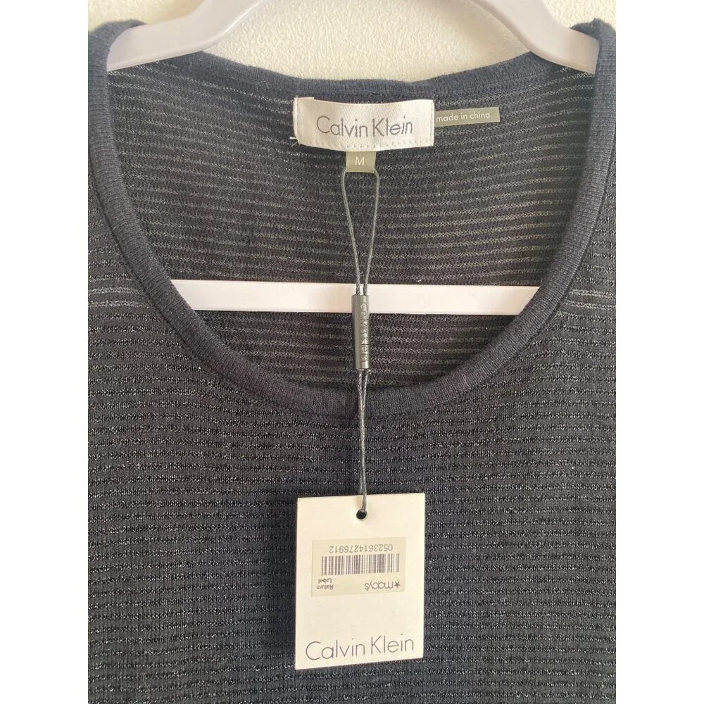 NWT Calvin Klein Women’s Black Sleeveless Knit Top Size M - Picture 3 of 5